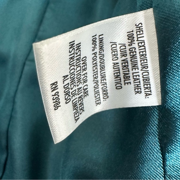 NWOT Casual Corner Teal Leather Suede Jacket size S - Picture 8 of 11